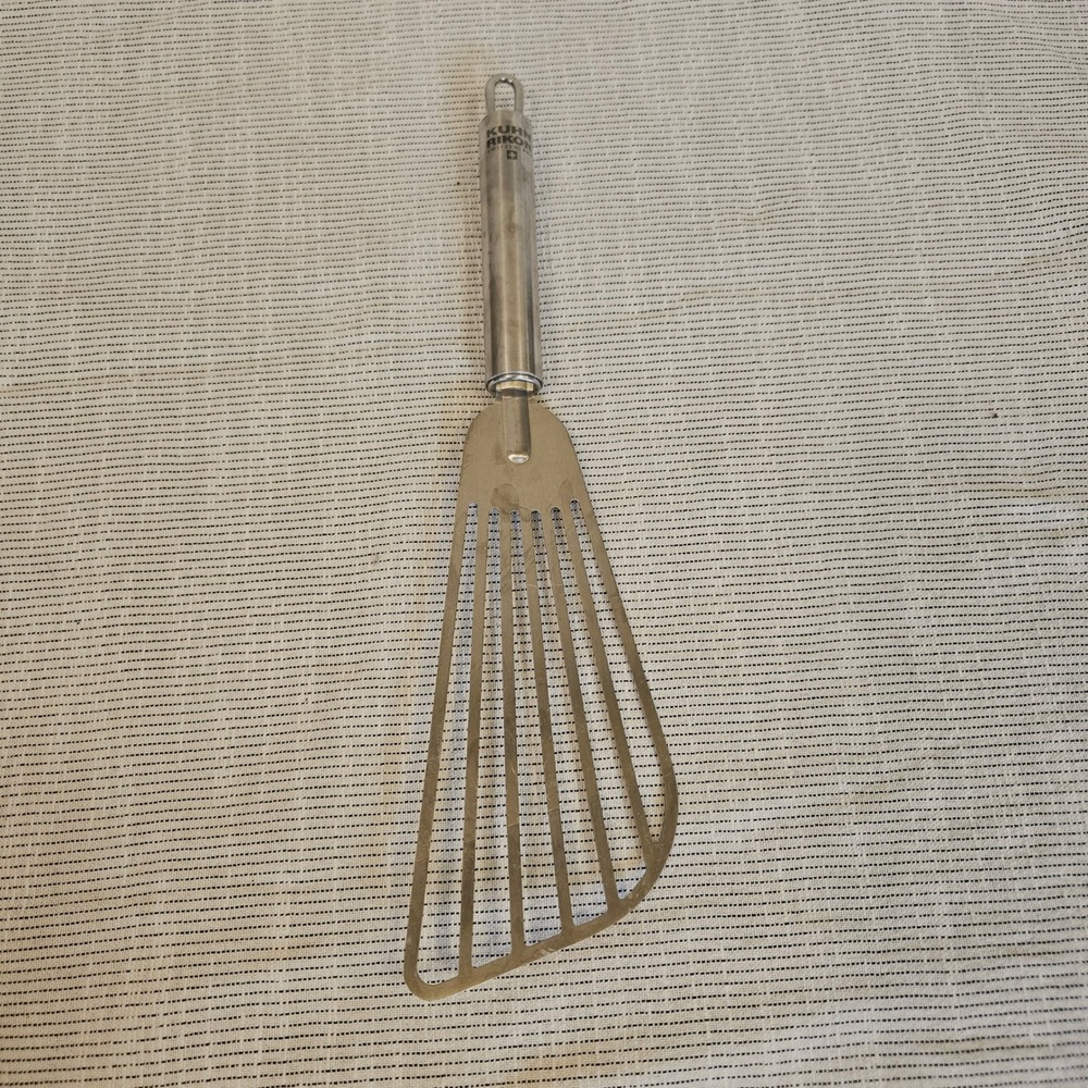 Kuhn Rikon Switzerland Stainless Steel Slotted Fish Spatula Flexible Turner 12in